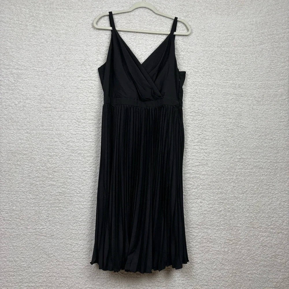 Grace Karin Dress Womens 2XL Black Sleeveless Wrap V-Neck A-Line Midi Fit Flared